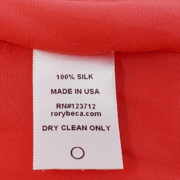 Rory Beca Silk Orange Red Dress Sz L NWT - Picture 8 of 8